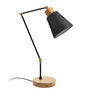 Opviq Manavgat - N-590 Lámpara de mesa Negro y Roble